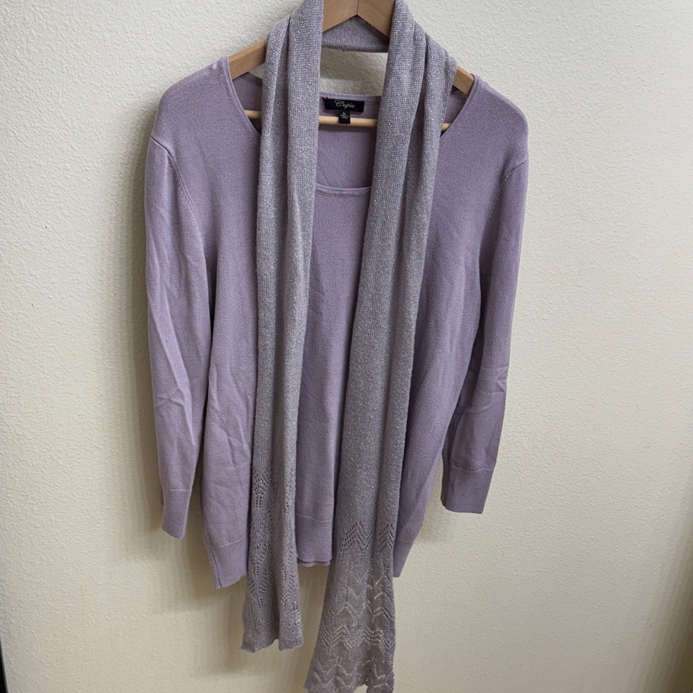 Cupio Lavender Sweater with Scarf